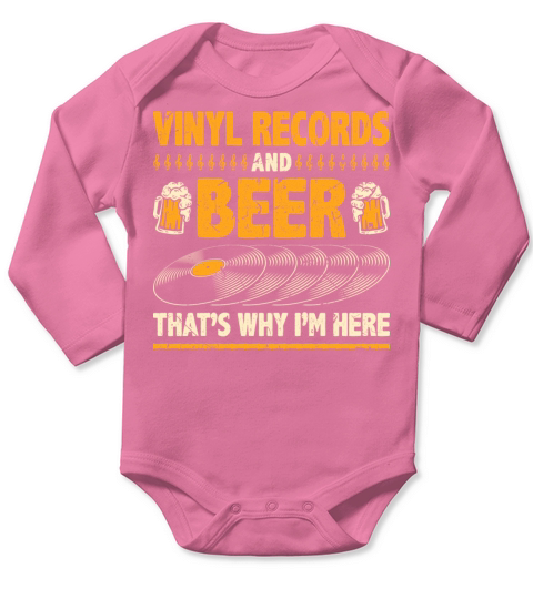 Beer Drinking Funny Vinyl Records Long Sleeve Baby One-Piece
