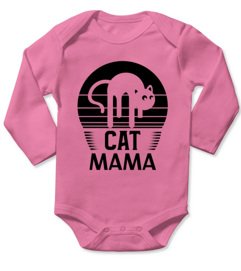 Cat Mama Shirt Women Funny Cat Mom Vintage Tee Long Sleeve Baby One-Piece