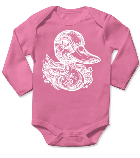 Cute Little Vintage Duck With Huge Beak Long Sleeve Baby One-Piece