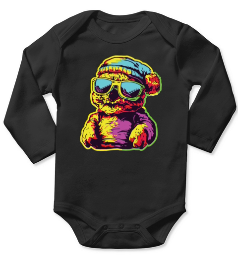 Horror Scary Bear Halloween Chilling Chillout Long Sleeve Baby One-Piece