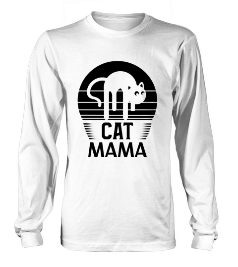 Cat Mama Shirt Women Funny Cat Mom Vintage Tee Long sleeved Unisex