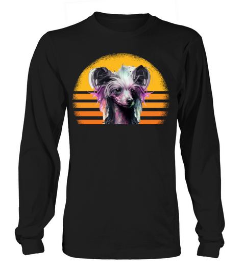 Chinese Crested Dog Retro Vintage Long sleeved Unisex