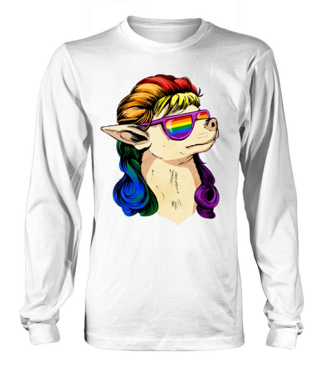 Gay Pride Rainbow Flag Mullet Chihuahua Dog Sublte Long sleeved Unisex