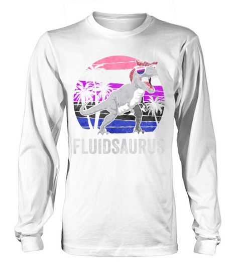 Gender Fluid Pride Flag Dinosaur Trex LGBTQ Long sleeved Unisex