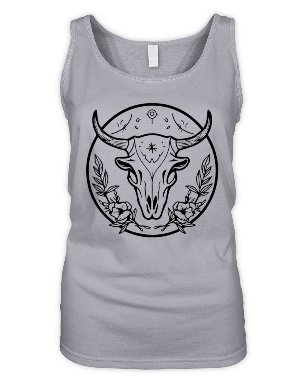 Cow Skull Boho Organic Women's Tank Top