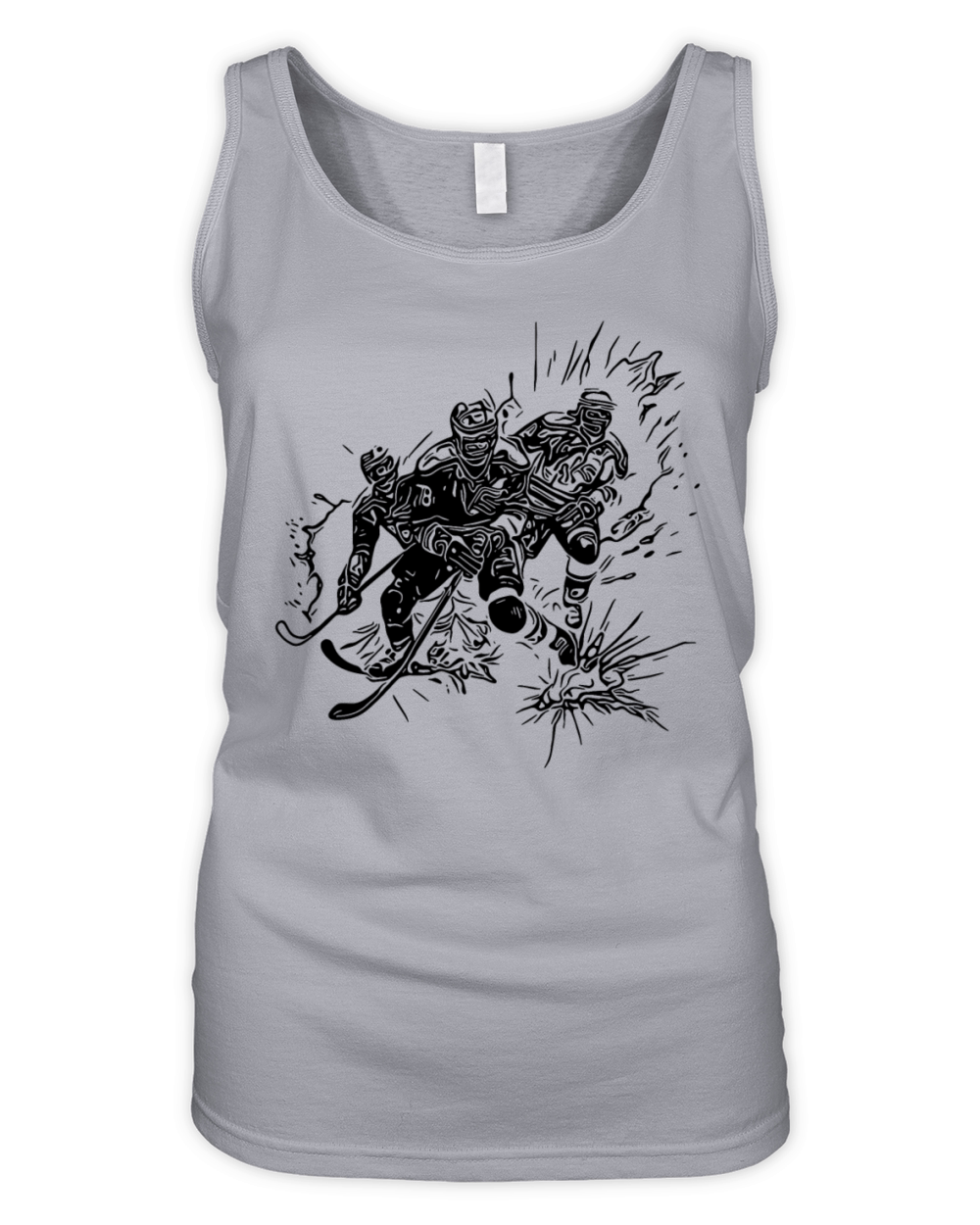 Vintage Ice Hockey Player Ice Crash Fan Motif Organic Women's Tank Top