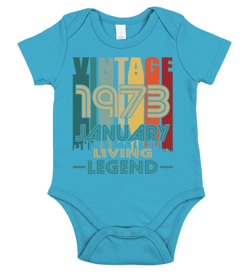 50th birthday january 1973 vintage 1973 Short Sleeve Baby One-Piece