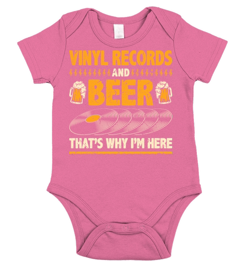 Beer Drinking Funny Vinyl Records Short Sleeve Baby One-Piece