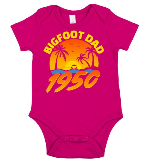 Bigfoot Dad 1950 Funny Fathers Day Gifts Short Sleeve Baby One-Piece