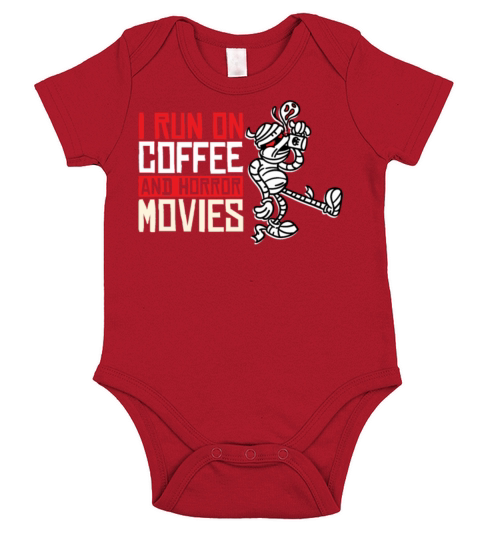 Coffee Horror Movie Lover Short Sleeve Baby One-Piece