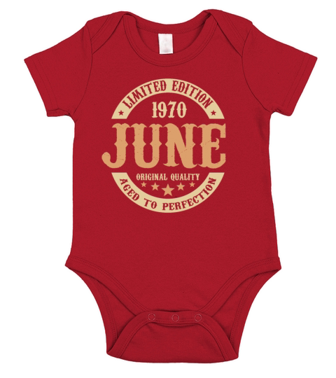 June 1970 Vintage Birthday Present Short Sleeve Baby One-Piece