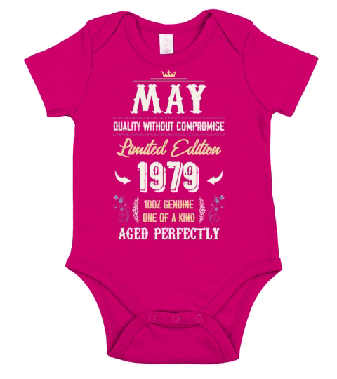 May 1979 Vintage Birthday Present Short Sleeve Baby One-Piece