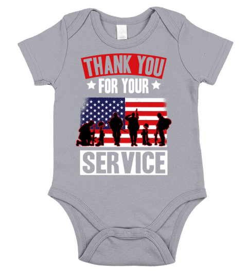 Veterans Day Thank You For Your Service Short Sleeve Baby One-Piece