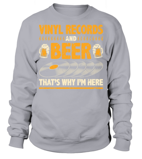 Beer Drinking Funny Vinyl Records Sweatshirt Unisex
