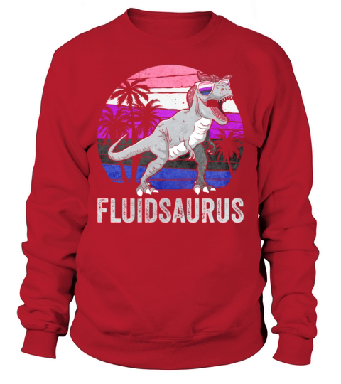 Gender Fluid Pride Flag Dinosaur Trex LGBTQ Sweatshirt Unisex