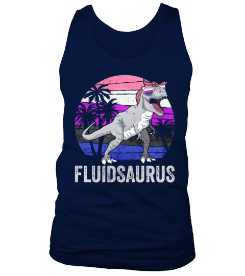 Gender Fluid Pride Flag Dinosaur Trex LGBTQ Tank Top Unisex