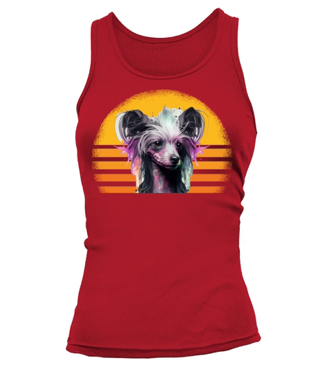 Chinese Crested Dog Retro Vintage Tank top Woman