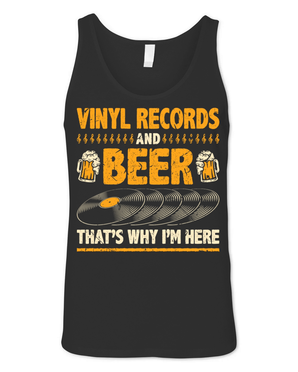Beer Drinking Funny Vinyl Records Unisex Jersey Tank