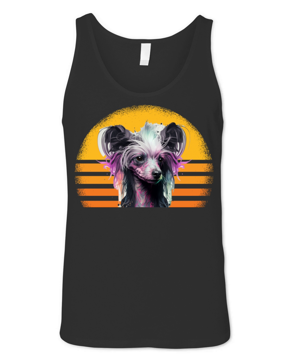 Chinese Crested Dog Retro Vintage Unisex Jersey Tank