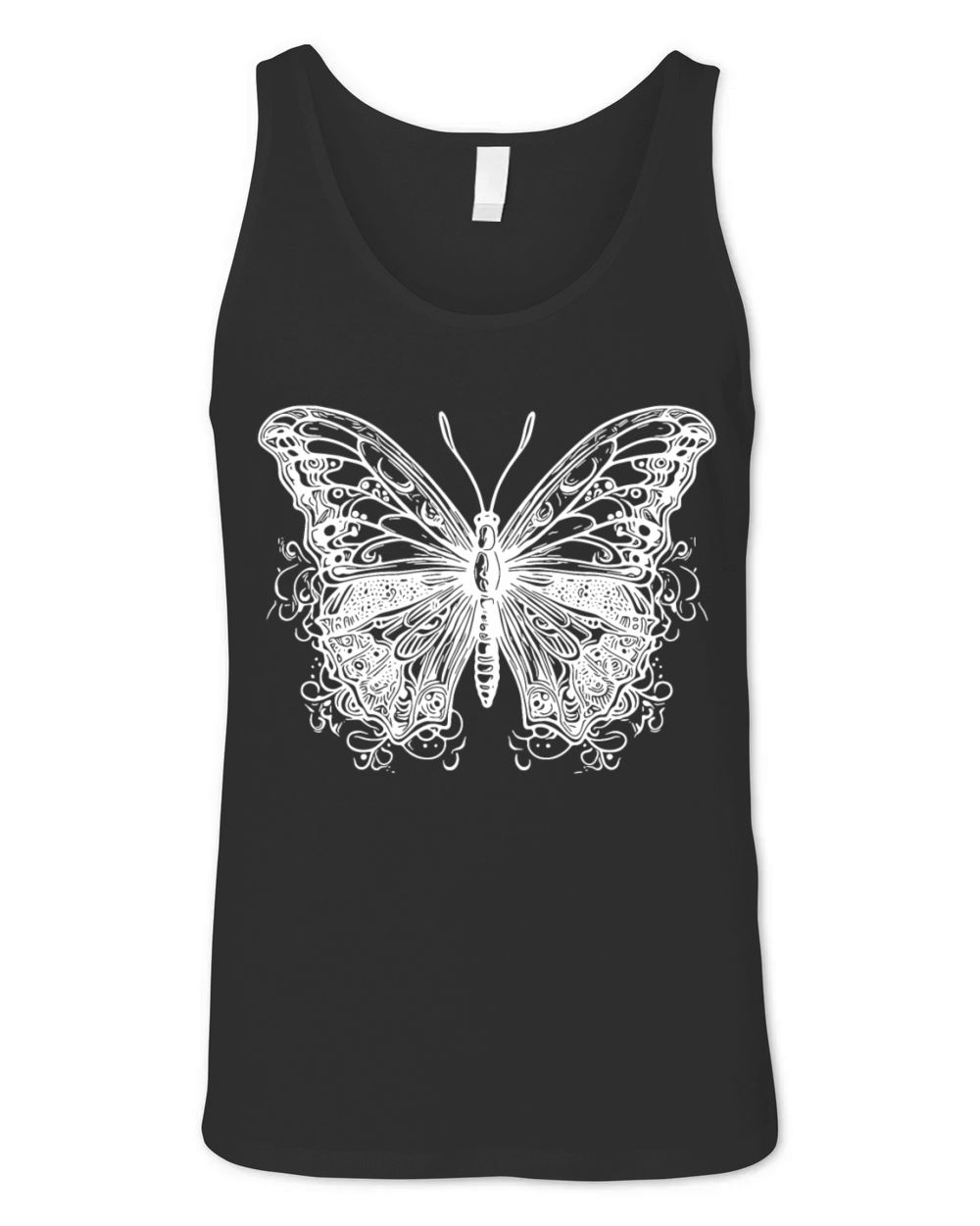 Pretty Vintage Lines Style Butterfly Unisex Jersey Tank