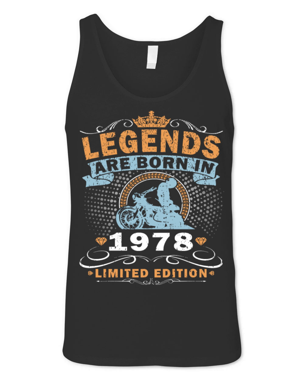 Vintage motorcycle 1978 45th anniversary Unisex Jersey Tank