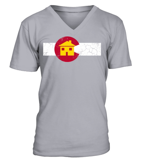 Colorado Flag Home Vintage Retro Fade V-Neck T-shirt