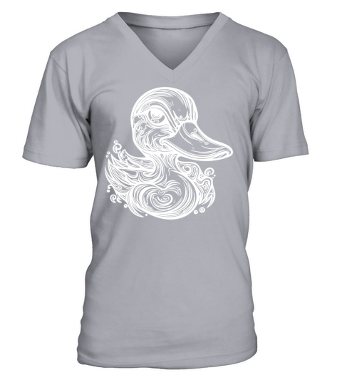 Cute Little Vintage Duck With Huge Beak V-Neck T-shirt