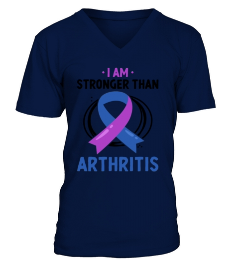 I Am Stronger Than Arthritis Rheumatoid Arthritis V-Neck T-shirt