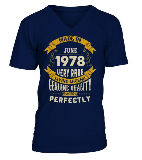 June 1978 Vintage Birthday Present V-Neck T-shirt