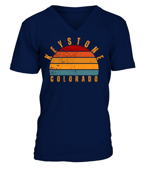 Keystone Colorado Vintage Retro V-Neck T-shirt