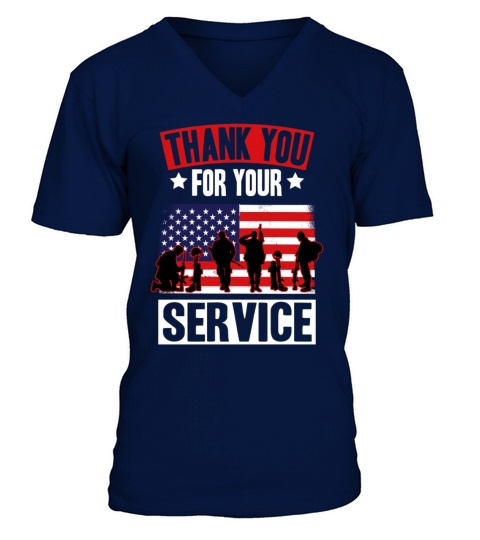 Veterans Day Thank You For Your Service V-Neck T-shirt