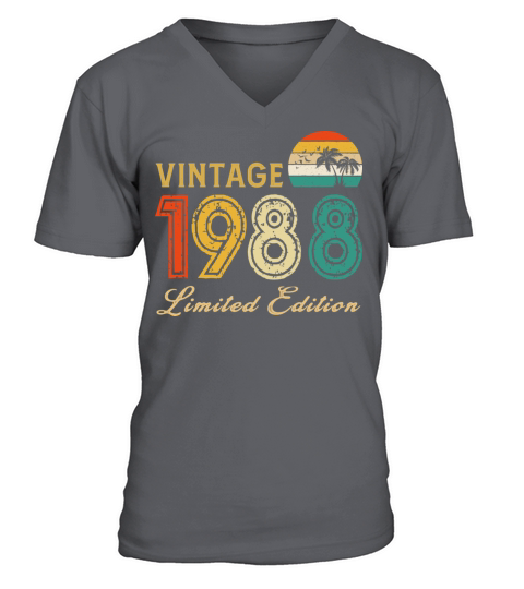 Vintage 1988 Limited Edition Made In 1988 Birthday V-Neck T-shirt