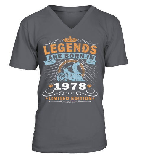 Vintage motorcycle 1978 45th anniversary V-Neck T-shirt