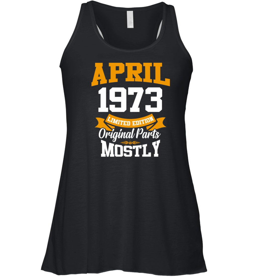 April 1973 Vintage Birthday Present Women's Flowy Tank Top