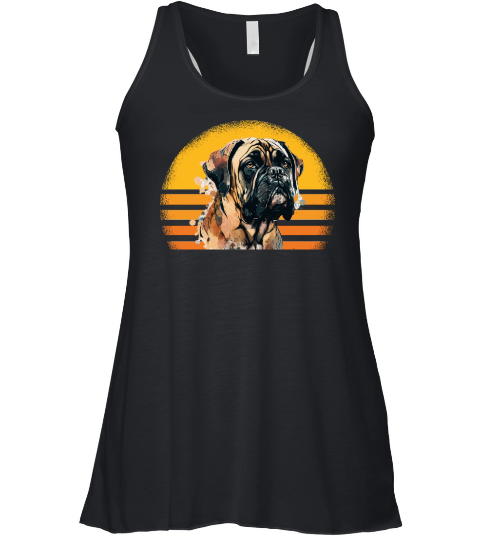 Bullmastiff Dog Retro Vintage Women's Flowy Tank Top