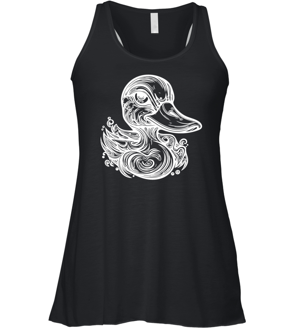 Cute Little Vintage Duck With Huge Beak Women's Flowy Tank Top