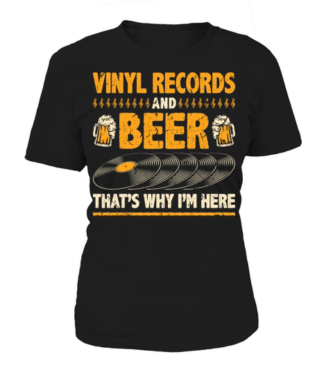 Beer Drinking Funny Vinyl Records Women's T-Shirt