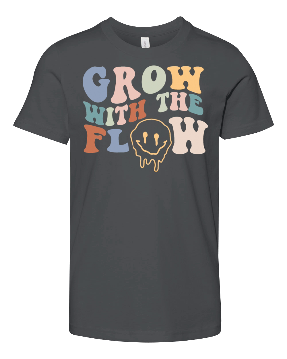 Grow With The Flow 70s Boho Peace Hippie Gift Youth Unisex Jersey Tee