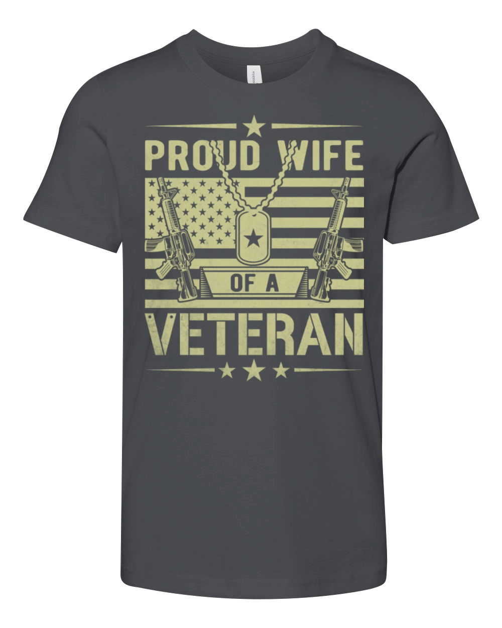 Proud Wife Of A Veteran Veterans Day Gift Youth Unisex Jersey Tee