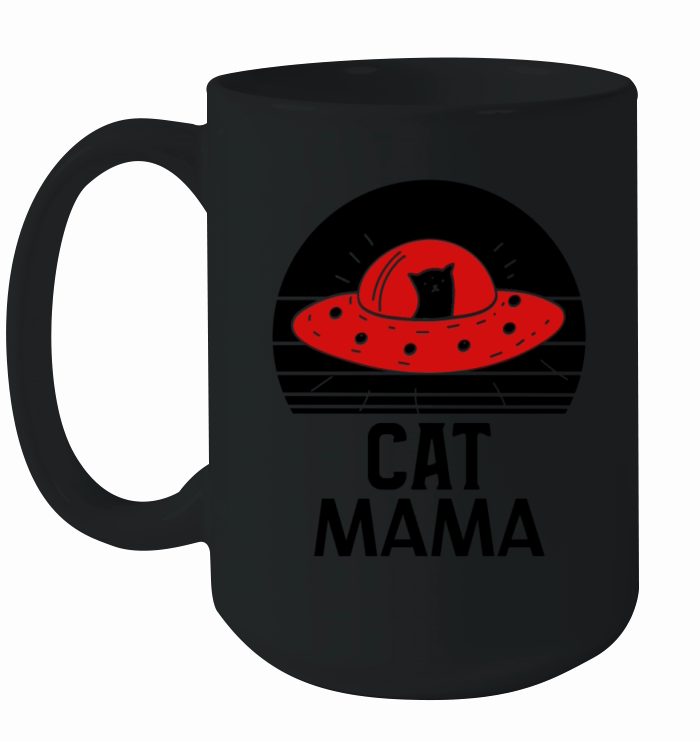 Cat Mama Eighties Style Vintage Retro Distressed Ceramic Mug