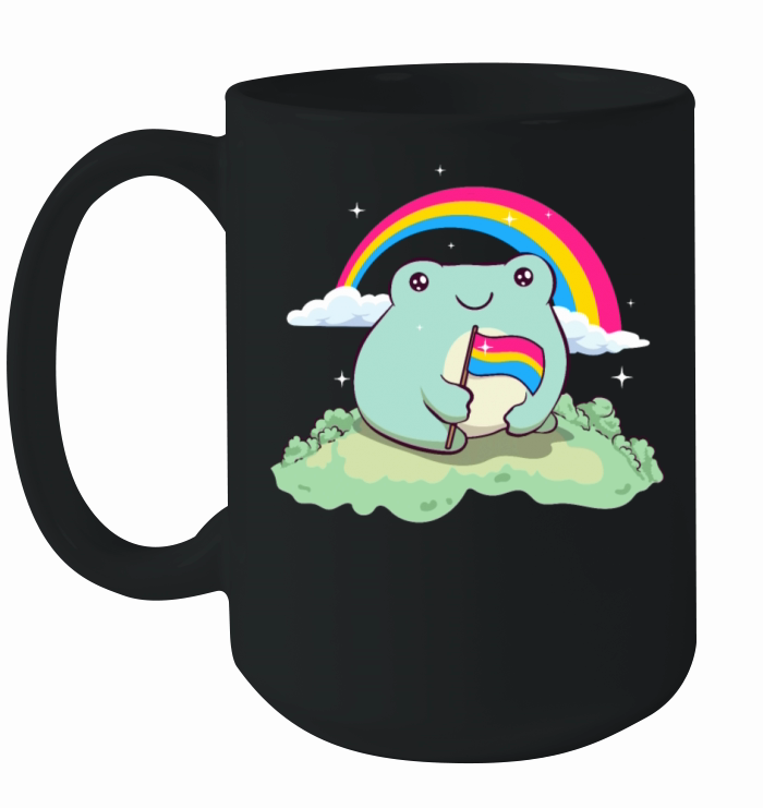 Pansexual Pride Pan Flag Cute Frog Subtle LGBTQ Ceramic Mug