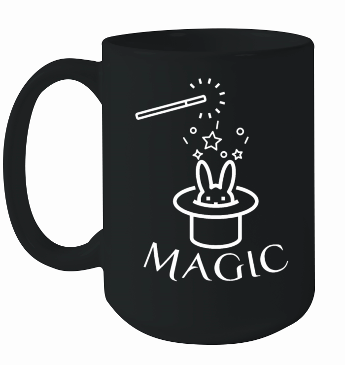 Rabbit In Magic Hat With Magic Wand Magicianmagica Ceramic Mug