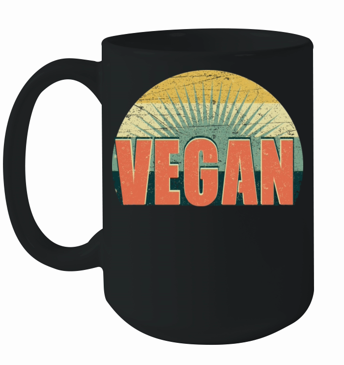 Vegan Vintage Style Vegans Retro 70s Ceramic Mug