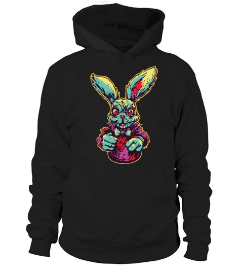 Retro Horror Scary Zombie Bunny Hoodie Unisex