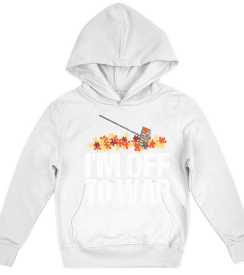 Funny Autumn Leaf Raking Quote - Im Off To War Kids Hoodie
