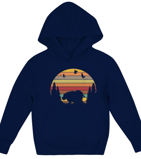 Porcupine Vintage Retro Kids Hoodie