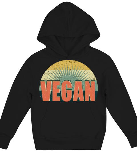 Vegan Vintage Style Vegans Retro 70s Kids Hoodie