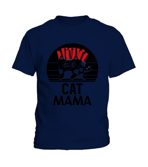 Vintage 80s Style Cat Mom Distressed Funny Retro Kids T-Shirt