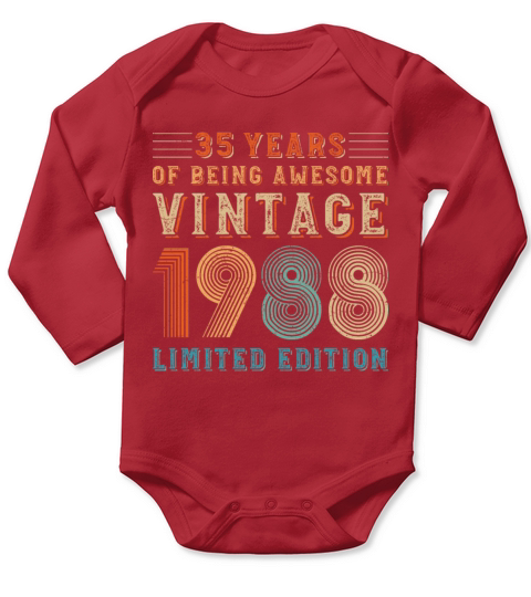 35 years of being awesome vintage 1988 limited edi Long Sleeve Baby One-Piece
