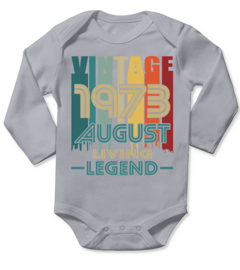 50th birthday august 1973 vintage 1973 Long Sleeve Baby One-Piece
